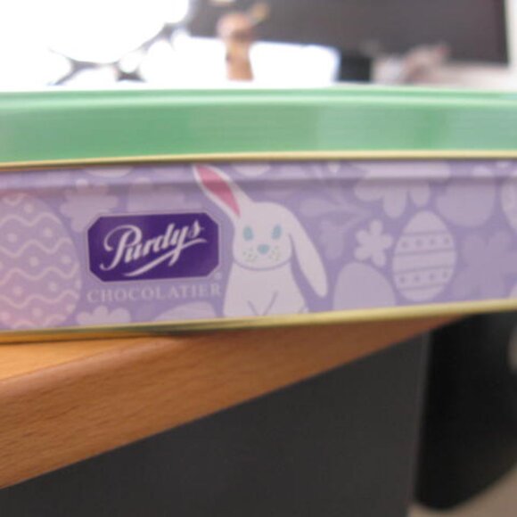 EMPTY Purdy's Chocolate Easter Tin Box holds 20 pcs - Picture 2 of 3